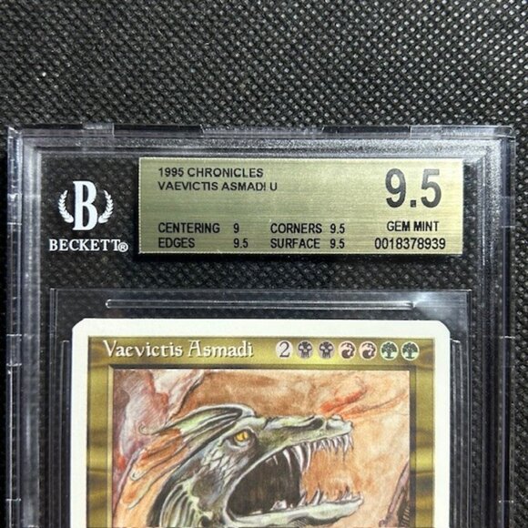 1995 MTG Magic The Gathering Chronicles Vaevictis Asmadi Rare BGS 9.5 Gem Mint - Picture 2 of 3